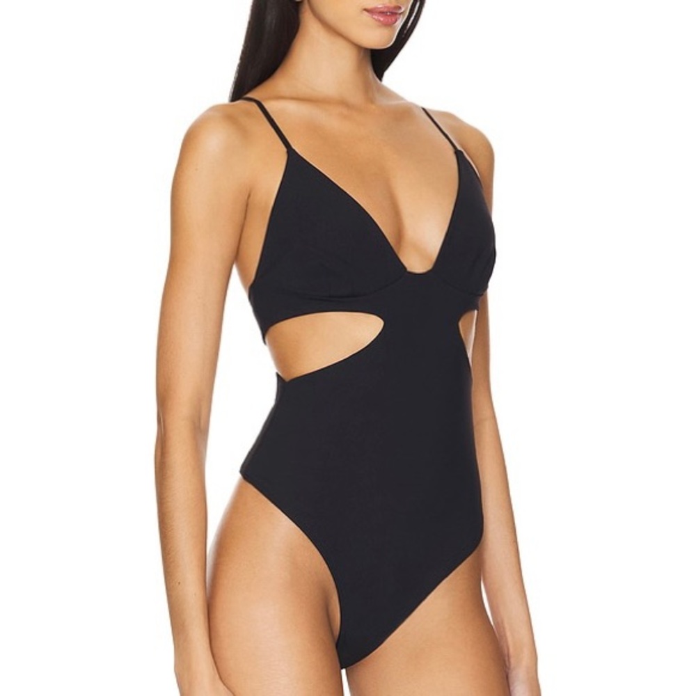 REVOLVE x FREE PEOPLE Intimately FP Love Triangle Bodysuit Black Large NEW NWOT - Picture 2 of 14